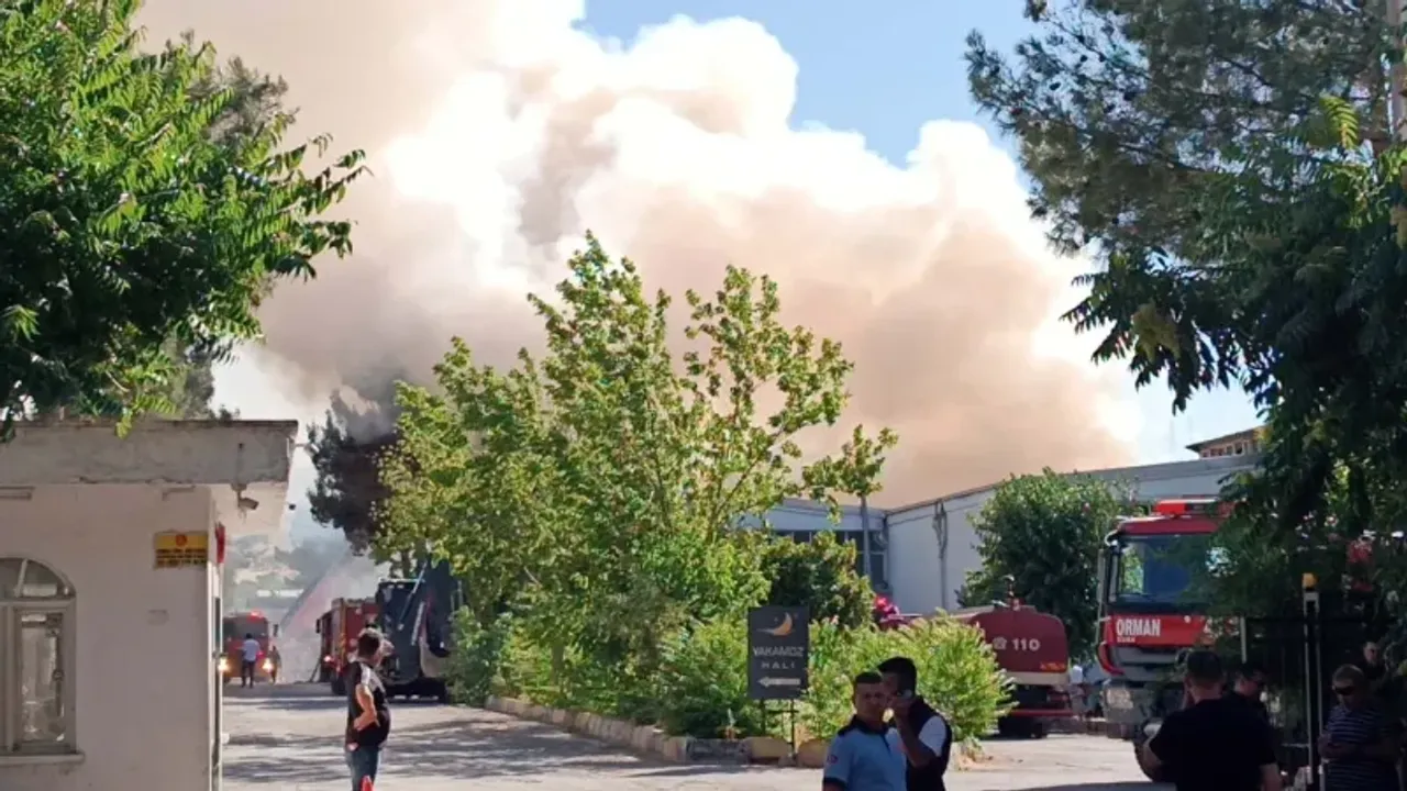 Gaziantep’te halı fabrikasında yangın
