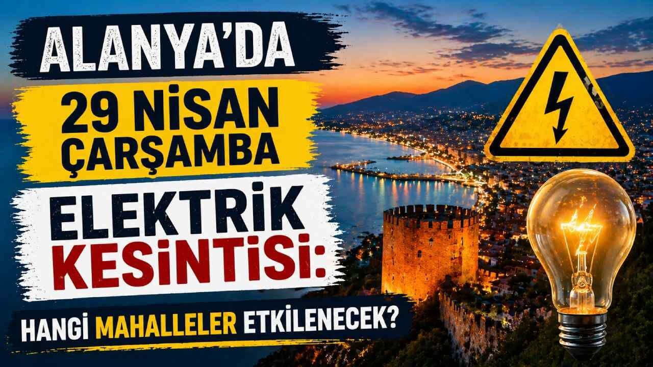Alanya’da 29 Nisan çarşamba elektrik kesintisi: Hangi mahalleler etkilenecek?