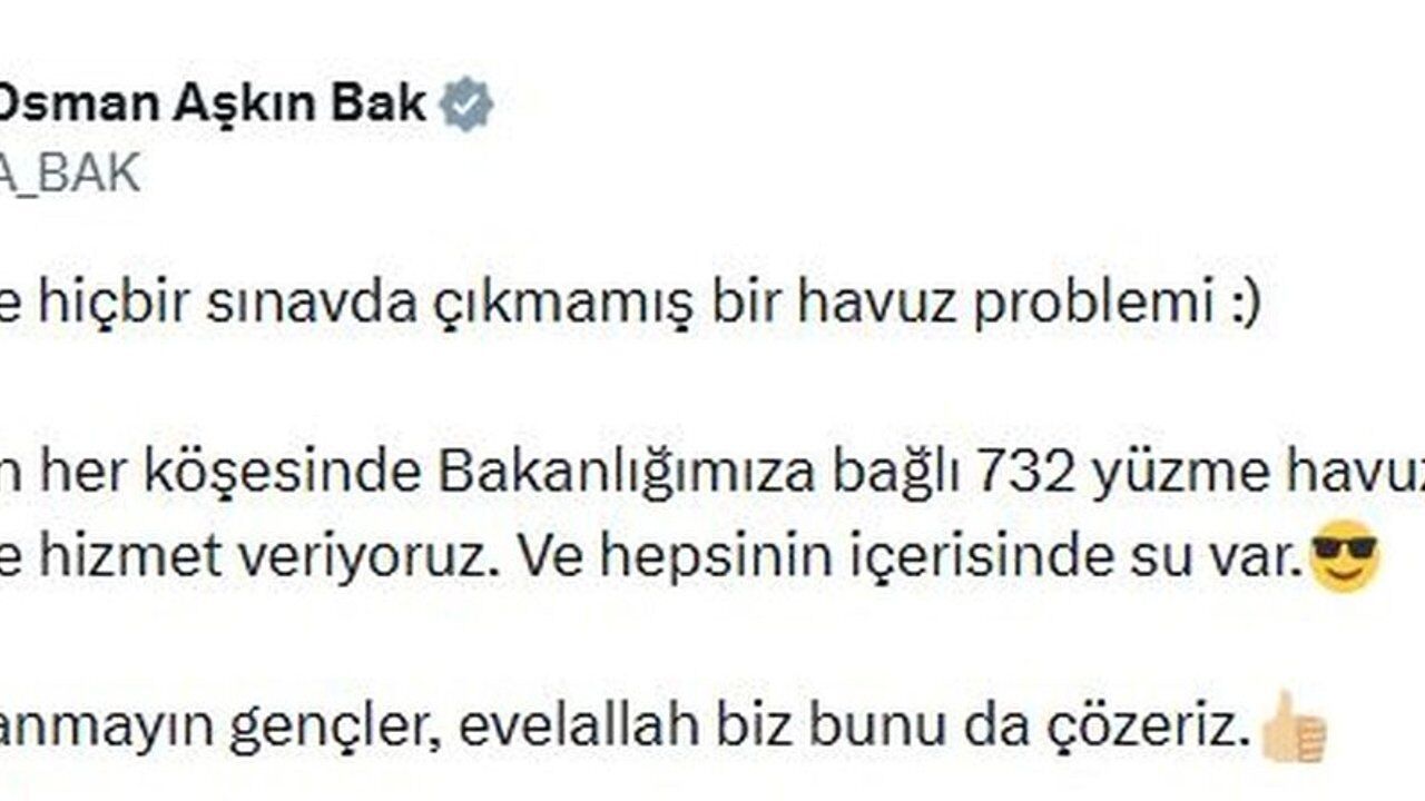 Bakan Bak'tan Marmaris'teki havuz krizine tepki
