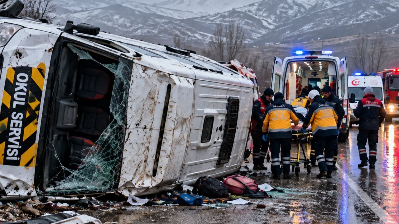 Yüksekova'da Servis Kazası: 10 Öğrenci Yaralandı