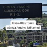 Alanya güzergahındaki tünellerde orman yangını uyarısı