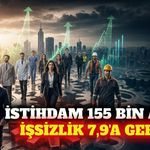 İstihdam 155 bin arttı, işsizlik yüzde 7,9'a düştü