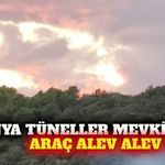 Alanya'da tüneller mevkisinde araç yangını