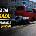 Alanya'da otomobil yolcu otobüsüne çarptı