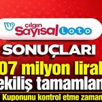 1 Ağustos 2026 Çılgın Sayısal Loto çekilişi tamamlandı: Büyük ikramiye 507 milyon TL'yi aştı