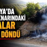 Alanya’da yol kenarındaki eşyalar küle döndü