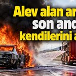 Serik'te LPG'li otomobil seyir halindeyken alev aldı