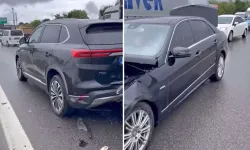 TOGG'a arkadan çarpan Mercedes'in hasarı şaşırttı