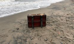 Sahile üzerinde Rusça yazılar bulunan sandık vurdu