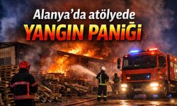 Alanya'da atölyede yangın paniği