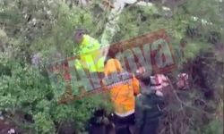 Alanya'da ölümle burun buruna! Araç uçuruma yuvarlandı