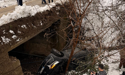 Kontrolden çıkan otomobil dereye düştü