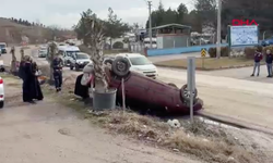 Kontrolden çıkan otomobil takla atıp ters döndü