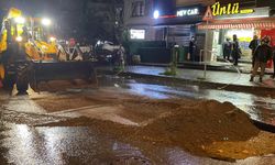 Sağanak yağış yüzünden yol çöktü