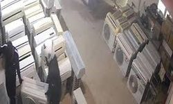 Antalya'da klima hırsızlığı kameralara böyle yansıdı: Tek tek götürdüler!