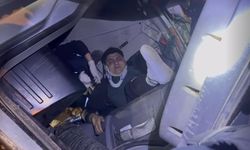 Kontrolden çıkan araç şarampole devrildi