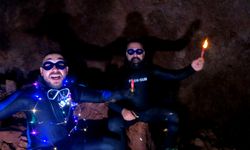 Antalya'da yeni yıla su altında girdiler