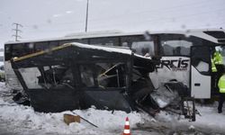 Yolcu otobüsü kulübeye çarptı