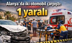 Alanya’da iki otomobil çarpıştı: 1 yaralı