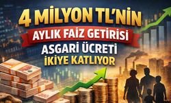 4 milyon TL'nin aylık faiz getirisi asgari ücreti ikiye katlıyor
