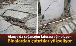 Alanya'da sağanağın faturası ağır oluyor: Binalardan çatırtılar yükseliyor