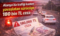 Alanya’da trafiği kasten yavaşlatan sürücüye 180 bin TL ceza