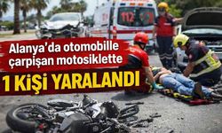 Alanya’da otomobille çarpışan motosiklette 1 kişi yaralandı