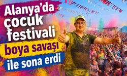 Alanya'da çocuk festivali boya savaşı ile sona erdi