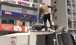 İzmir'de miting gerginliği: TOMA'ya çıkan şahıs gözaltında