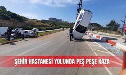 Şehir hastanesi yolundaki keskin virajda peş peşe kaza