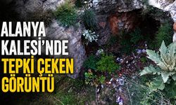 Alanya Kalesi'nde tepki çeken görüntü