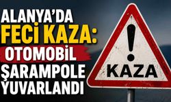 Alanya'da feci kaza: Otomobil şarampole yuvarlandı