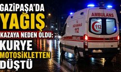 Gazipaşa’da yağış kazaya neden oldu: Kurye motosikletten düştü