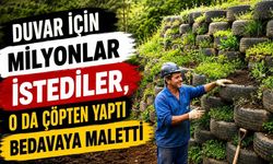 Duvar için milyonlar istediler, o da çöpten yaptı bedavaya maletti