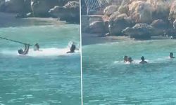 Mersin Yapraklı Koy'da denizin içinde sopalı kavga