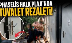 Kemer Phaselis Halk Plajı'nda kırık tuvalet kapısı tepkisi