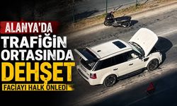 Alanya'da trafiğin ortasında araçtan dumanlar yükseldi! Vatandaşlar tam zamanında müdahale etti