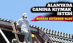 Alanya'da inşaata çıkan şahsı polis indirdi