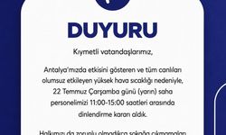 Konyaaltı'nda saha personeline aşırı sıcak molası