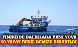 Finike açıklarında 50 yapay resif denize indirildi