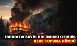 İbradı Demirkapı Tüneli yakınında otobüs yandı