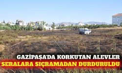Gazipaşa'daki otluk yangını seralara sıçramadan söndürüldü