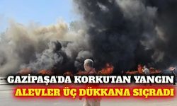 Gazipaşa'da inşaat malzemeleri satan iş yerinde yangın