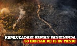 Kumluca yangınında 50 hektar orman ve 15 ev zarar gördü