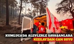Kumluca'daki orman yangınında Kızılay'dan ekiplere destek