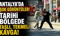 Antalya'da şok görüntüler! Tarihi bölgede taşlı, tekmeli kavga