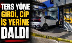 Ters yöne girdi, cip iş yerine daldı