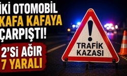 İki otomobil kafa kafaya çarpıştı! 2'si ağır 7 yaralı