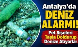Antalya'da deniz alarmı! Pet şişeleri taşla doldurup denize atıyorlar