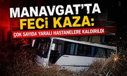 Manavgat'ta zincirleme kaza paniği: Yaralılara koşan sürücünün midibüsü şarampole uçtu